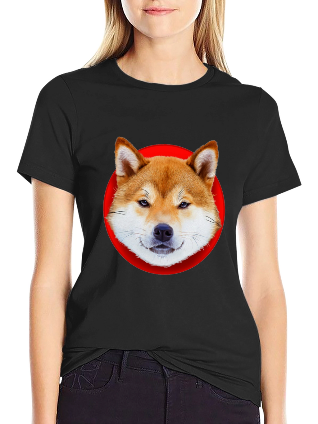 Shiba Inu Dog Graphic Tee - Classic Black
