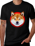 Shiba Inu Dog Graphic Tee - Classic Black