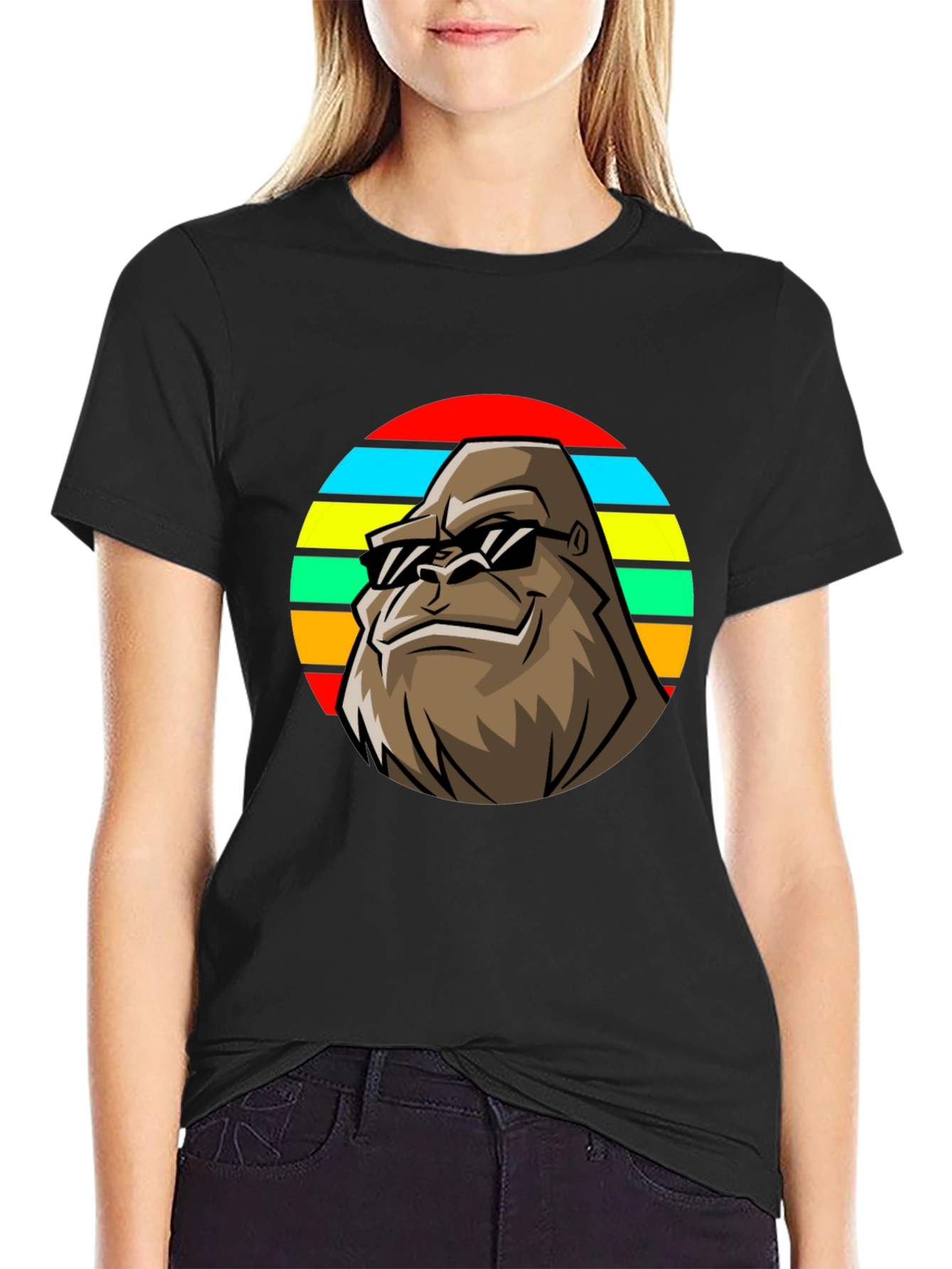 Retro Bigfoot T-Shirt - Cool Sasquatch Sunglasses Tee