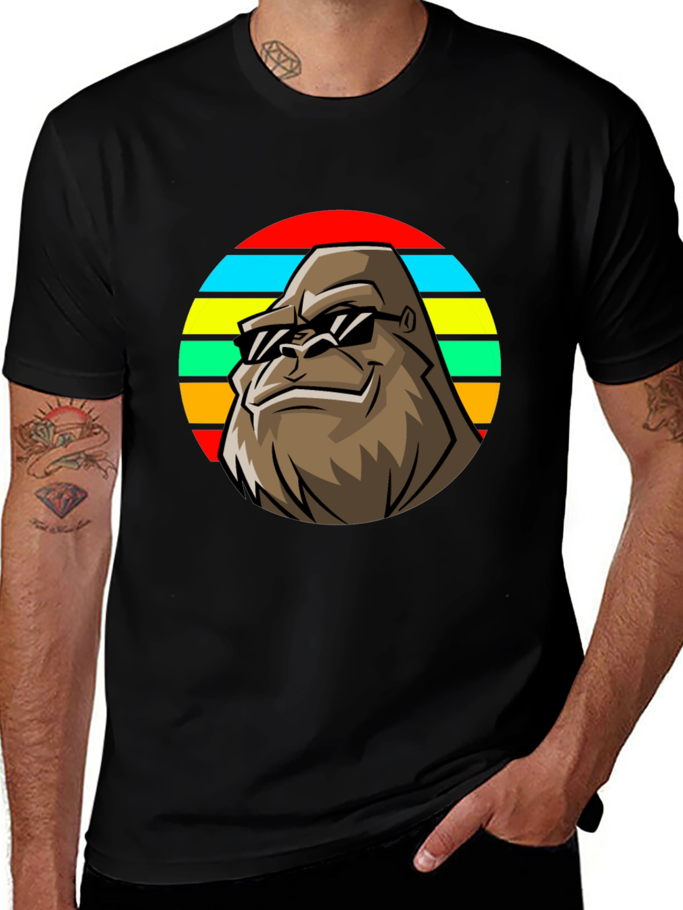 Retro Bigfoot T-Shirt - Cool Sasquatch Sunglasses Tee