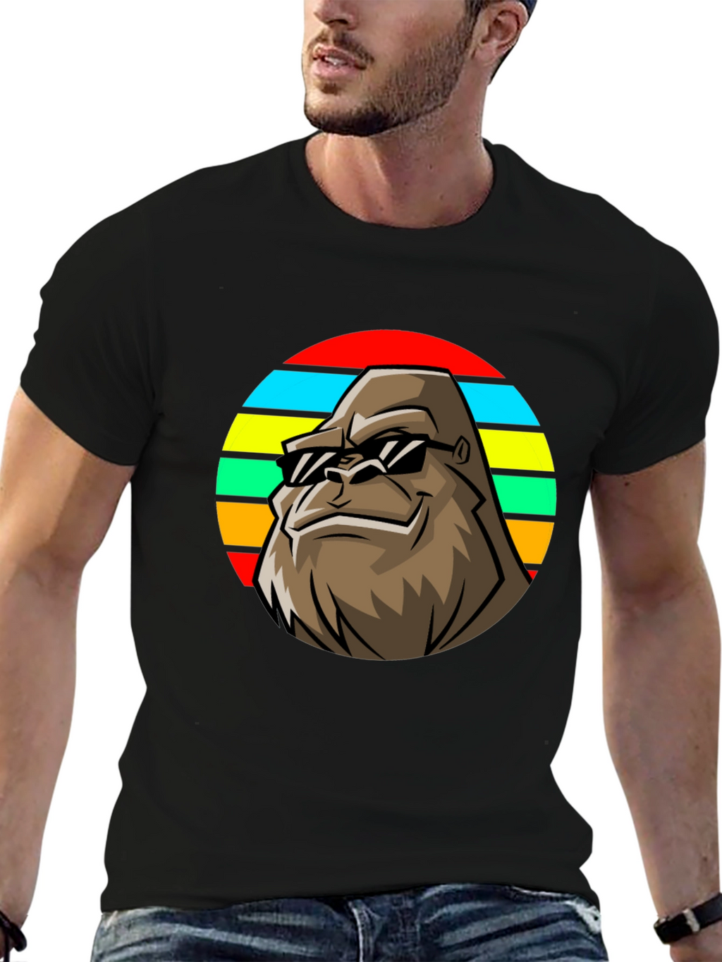 Retro Bigfoot T-Shirt - Cool Sasquatch Sunglasses Tee