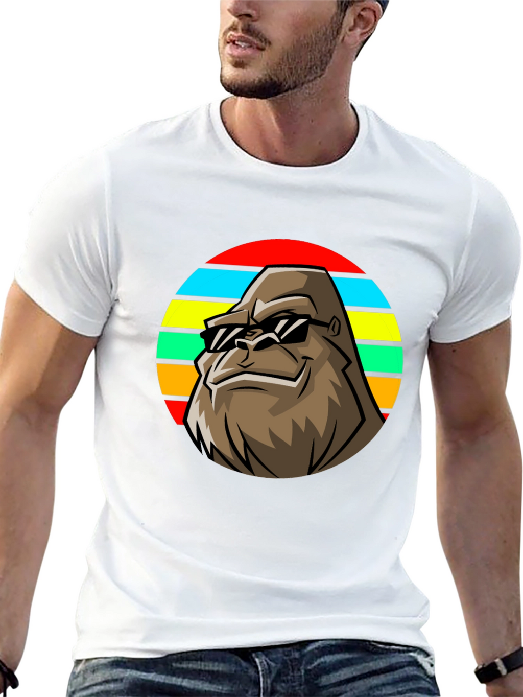 Retro Bigfoot T-Shirt - Cool Sasquatch Sunglasses Tee