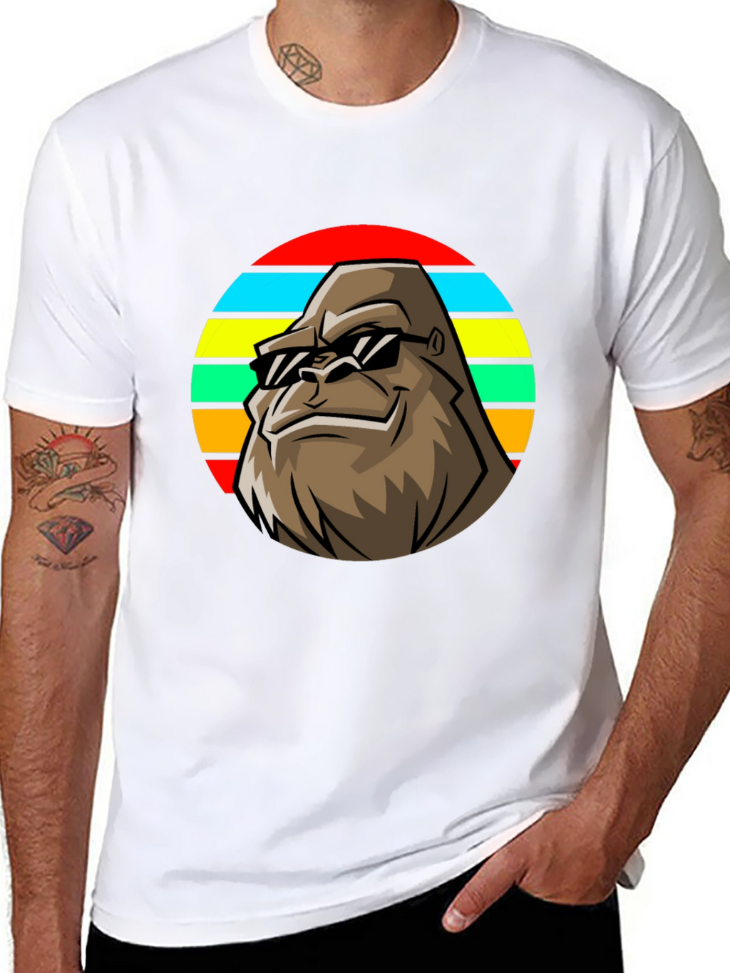 Retro Bigfoot T-Shirt - Cool Sasquatch Sunglasses Tee
