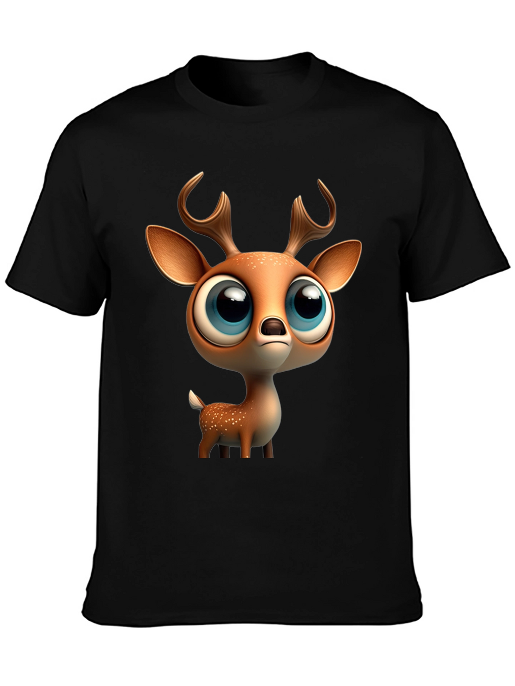 Cute Deer Graphic Tee - Stylish Black T-Shirt