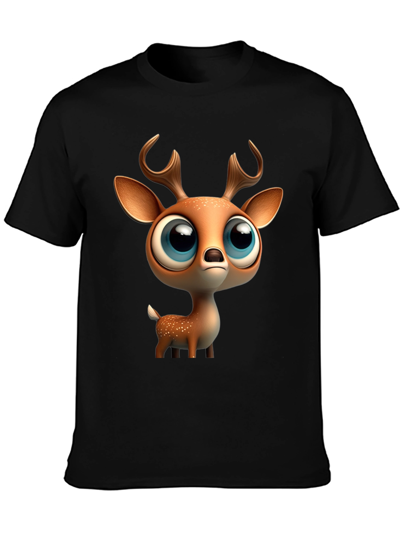 Cute Deer Graphic Tee - Stylish Black T-Shirt