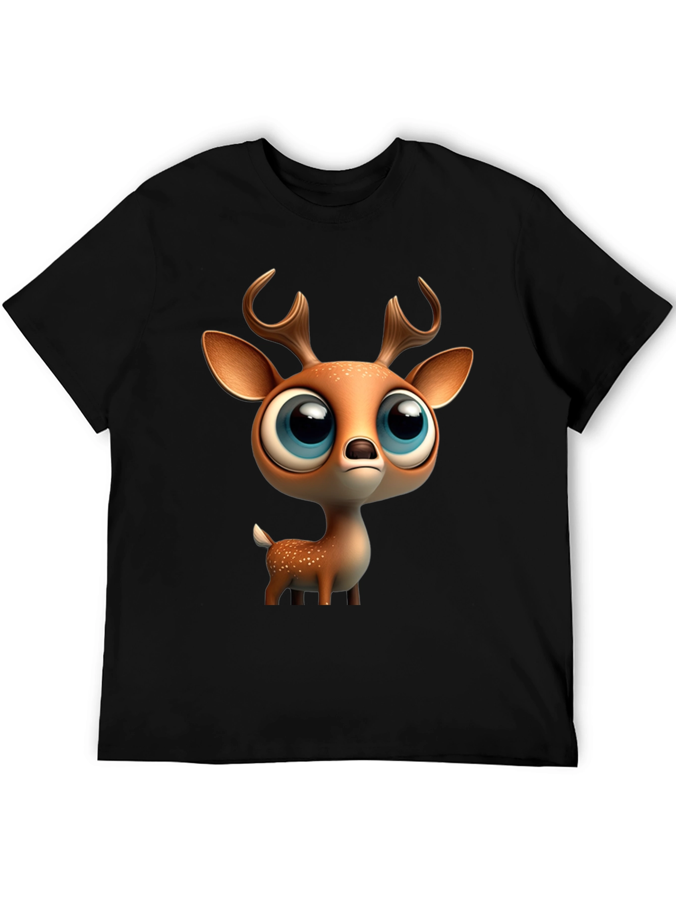 Cute Deer Graphic Tee - Stylish Black T-Shirt
