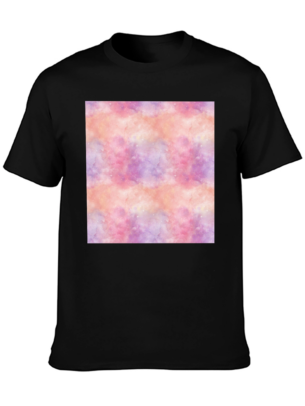 Nebula Print Black Tee - Stylish Galaxy Design