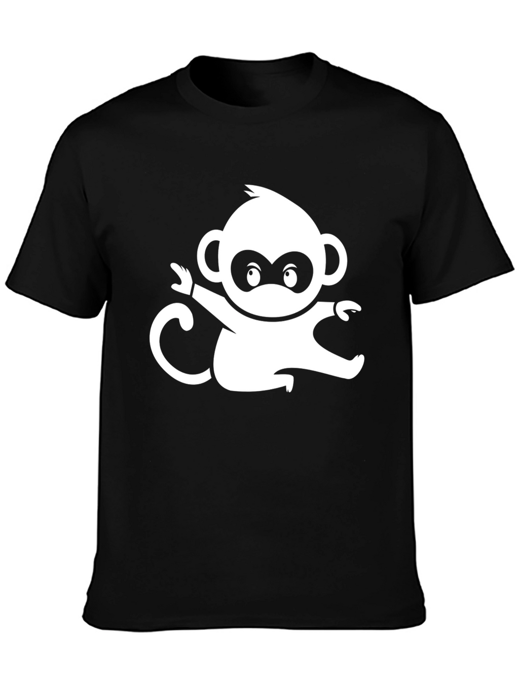 Monkey Graphic Tee - Black Cotton Comfort