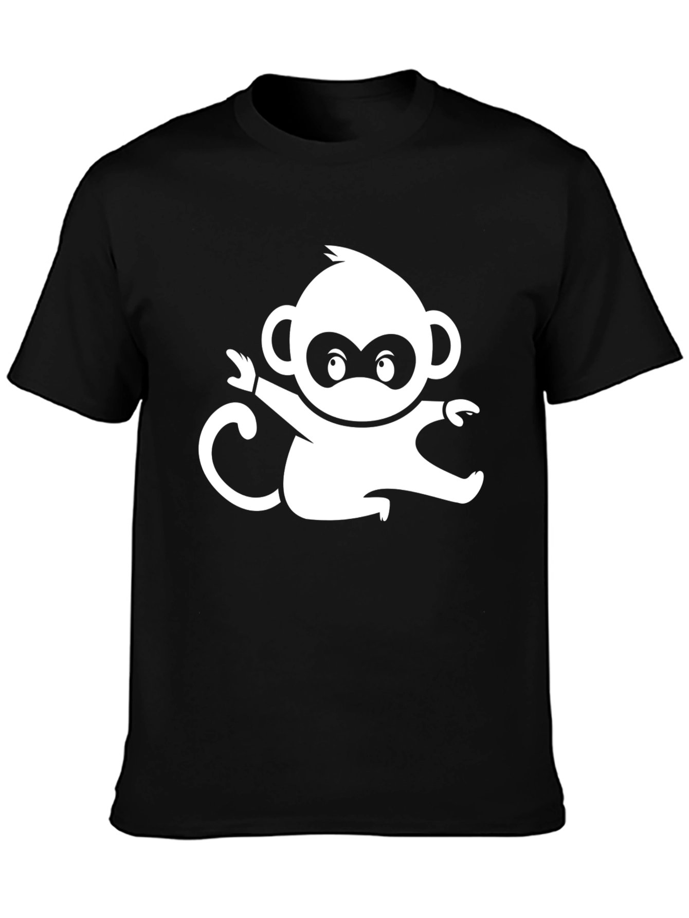 Monkey Graphic Tee - Black Cotton Comfort