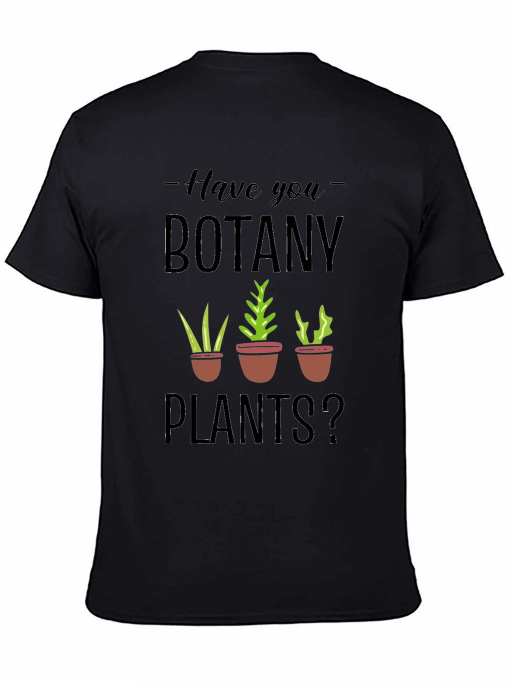 Botany Plants Graphic Tee - Black Cotton T-Shirt