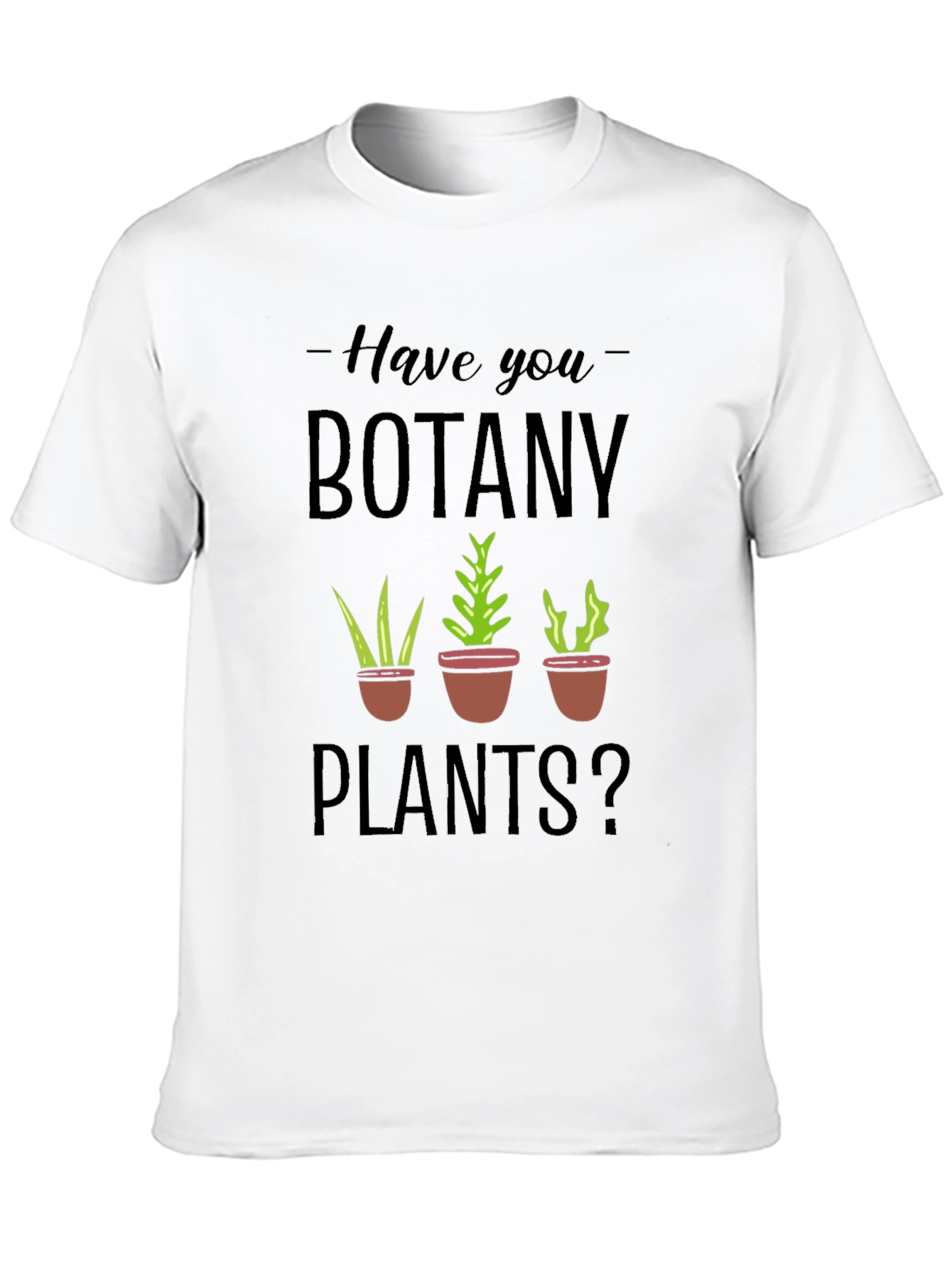 Botany Plants Graphic Tee - Black Cotton T-Shirt