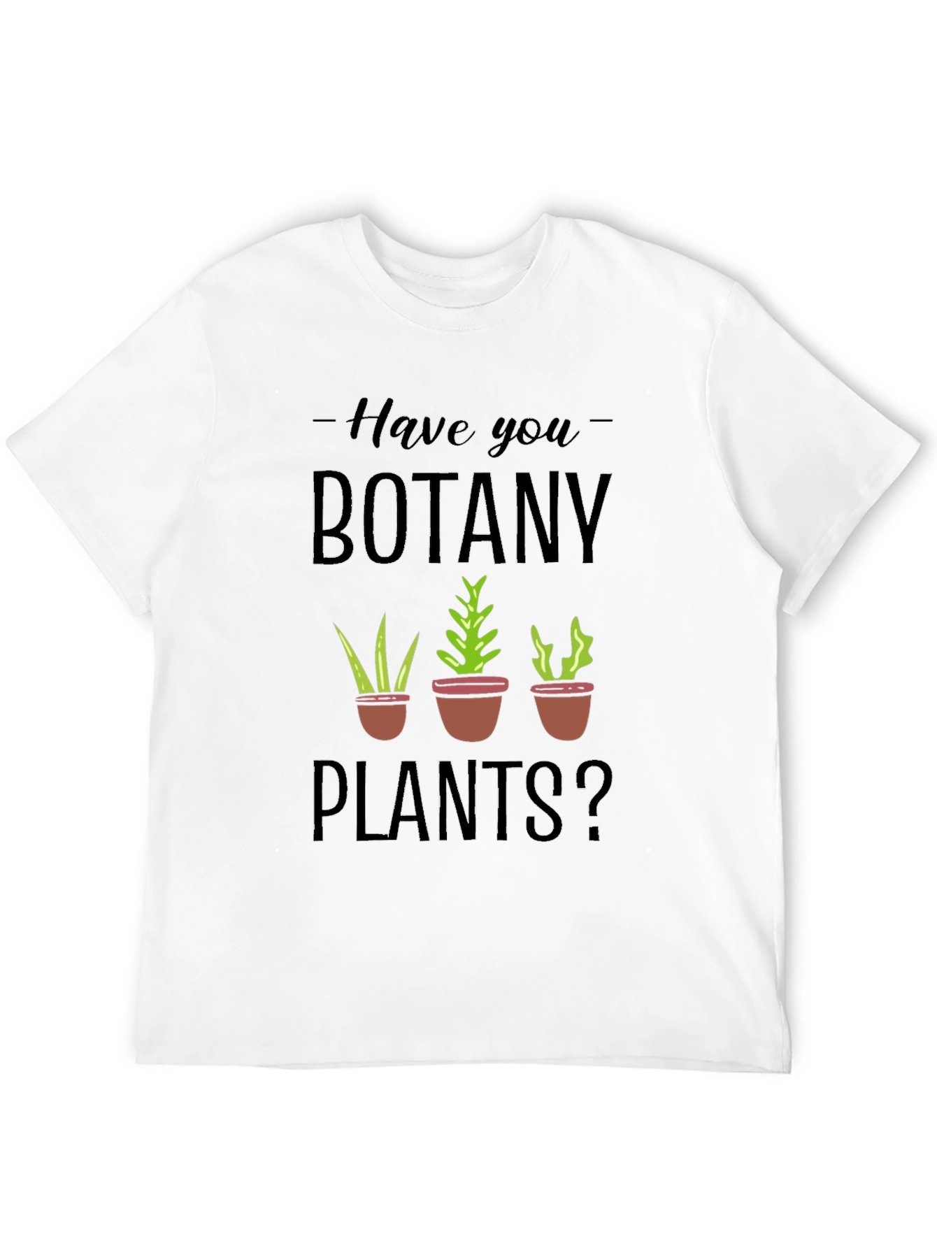 Botany Plants Graphic Tee - Black Cotton T-Shirt