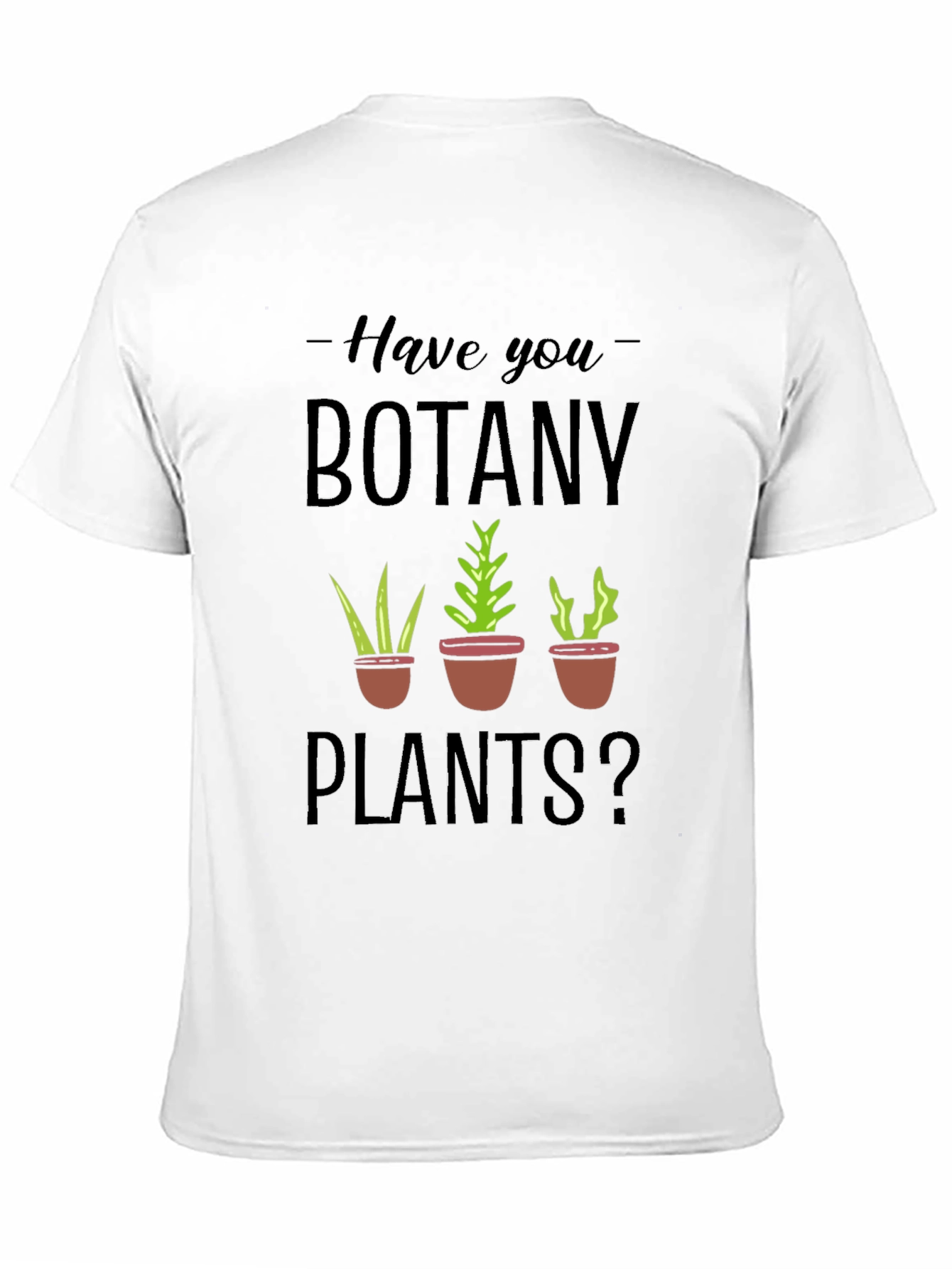 Botany Plants Graphic Tee - Black Cotton T-Shirt