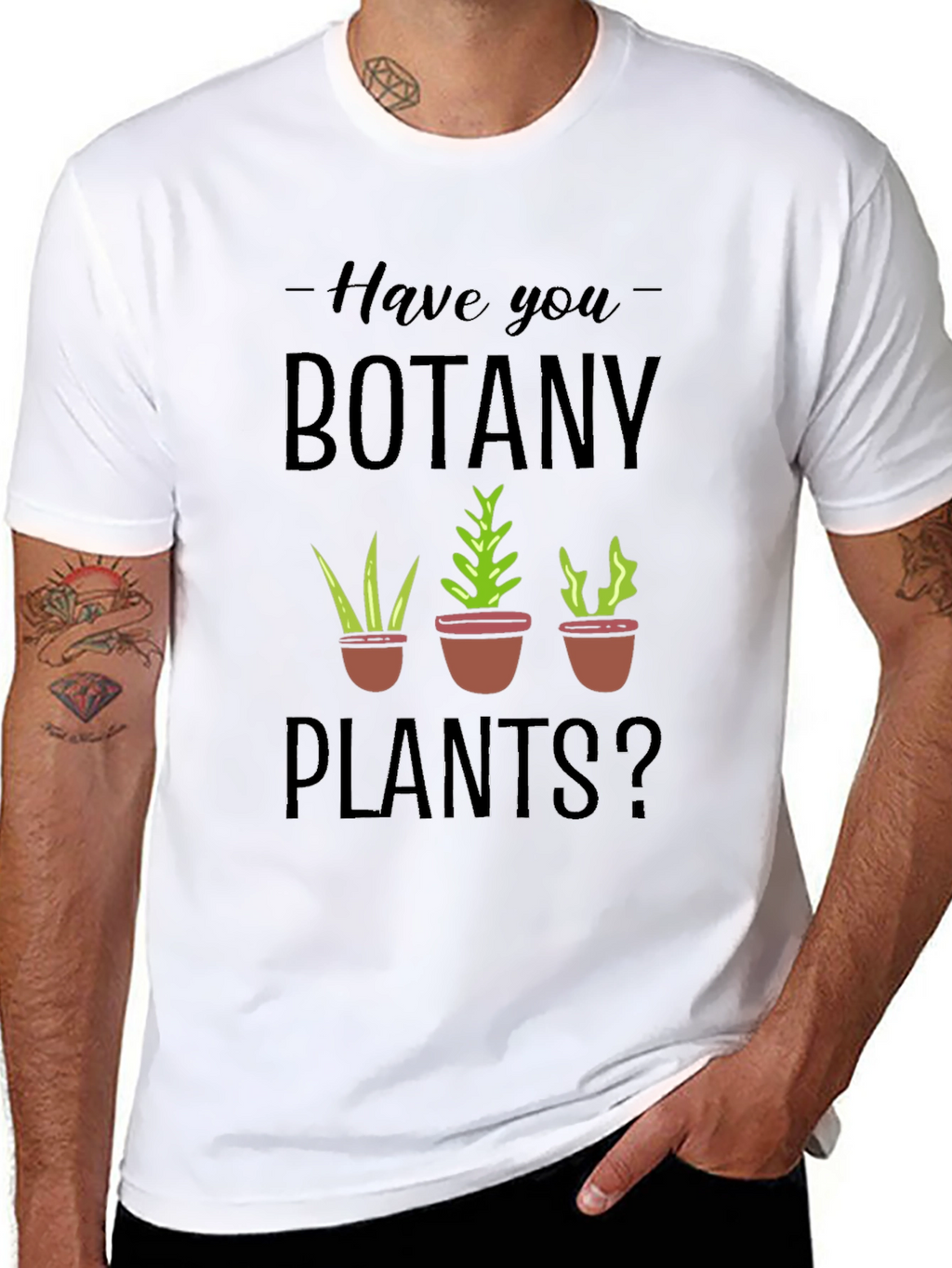 Botany Plants Graphic Tee - Black Cotton T-Shirt