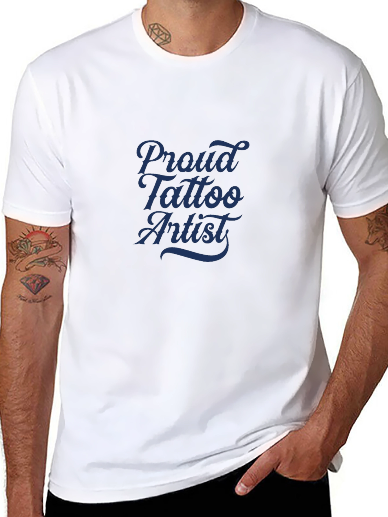 Proud Tattoo Artist Tee - Black Cotton Blend