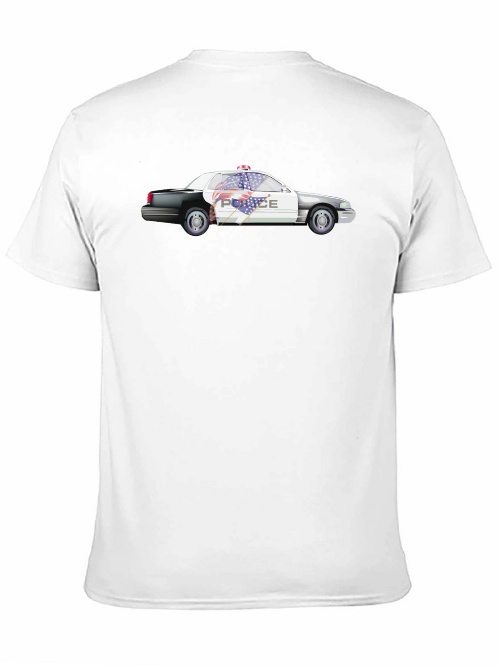 Police Car Graphic Black T-Shirt