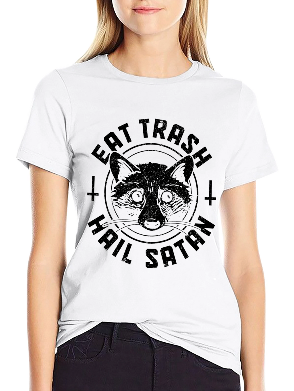 Eat Trash Hail Satan Raccoon T-Shirt