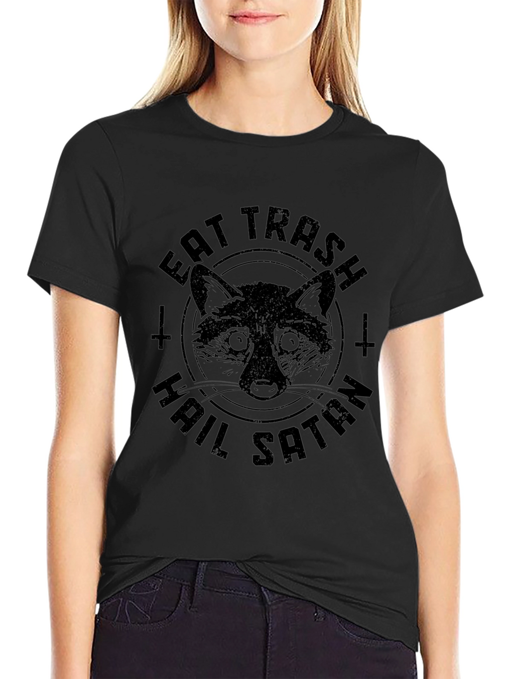 Eat Trash Hail Satan Raccoon T-Shirt