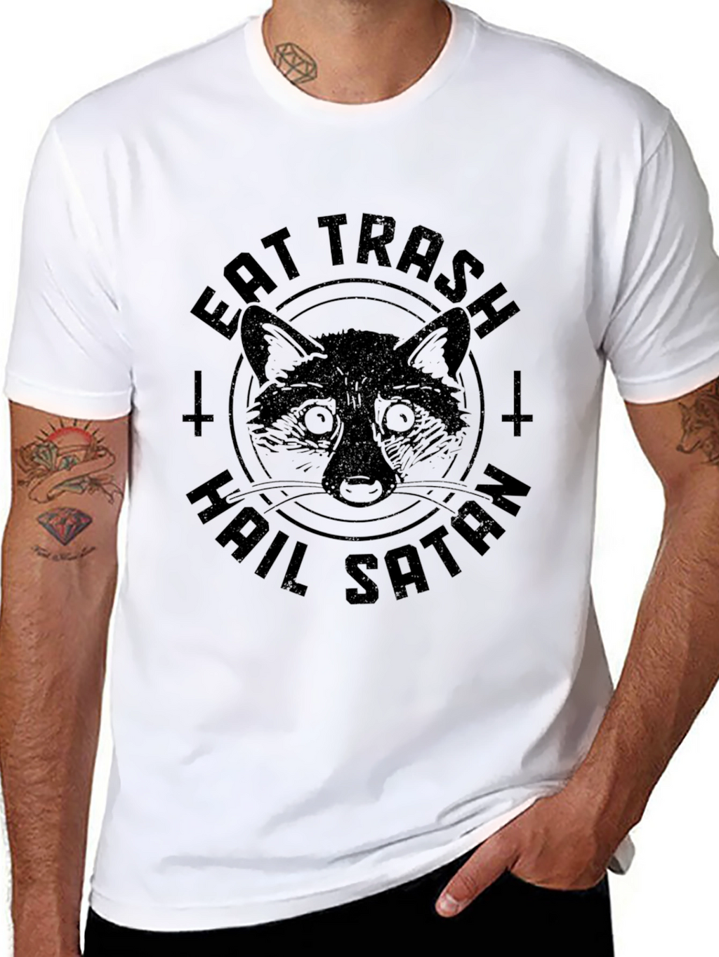 Eat Trash Hail Satan Raccoon T-Shirt