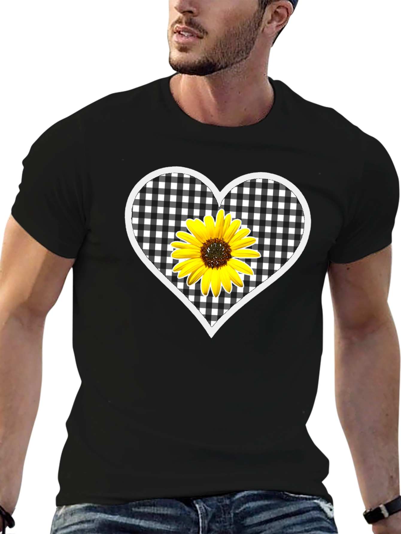 Sunflower Heart Graphic T-Shirt