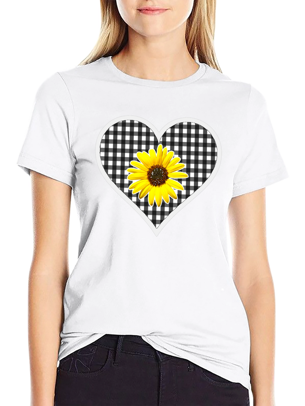 Sunflower Heart Graphic T-Shirt
