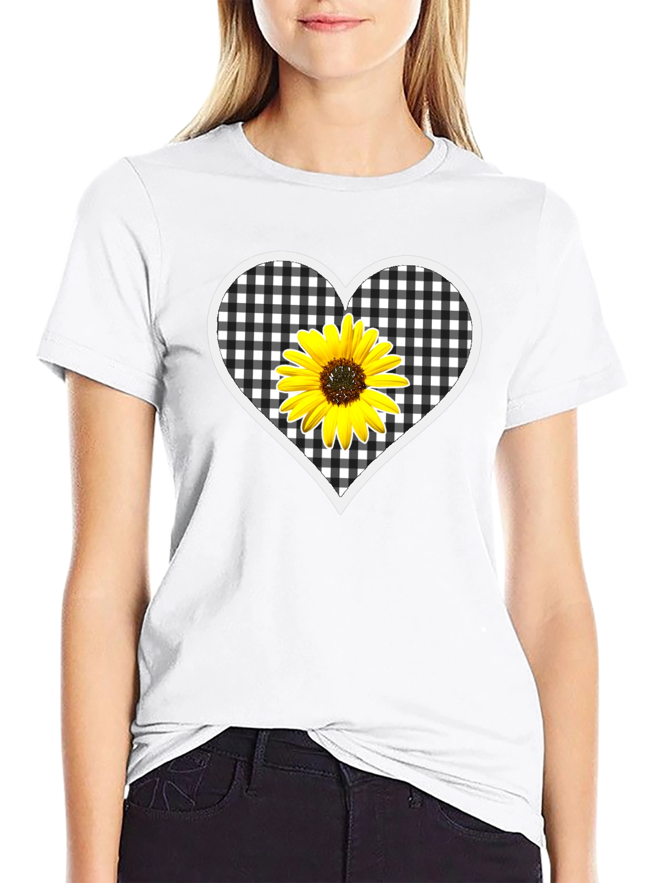 Sunflower Heart Graphic T-Shirt