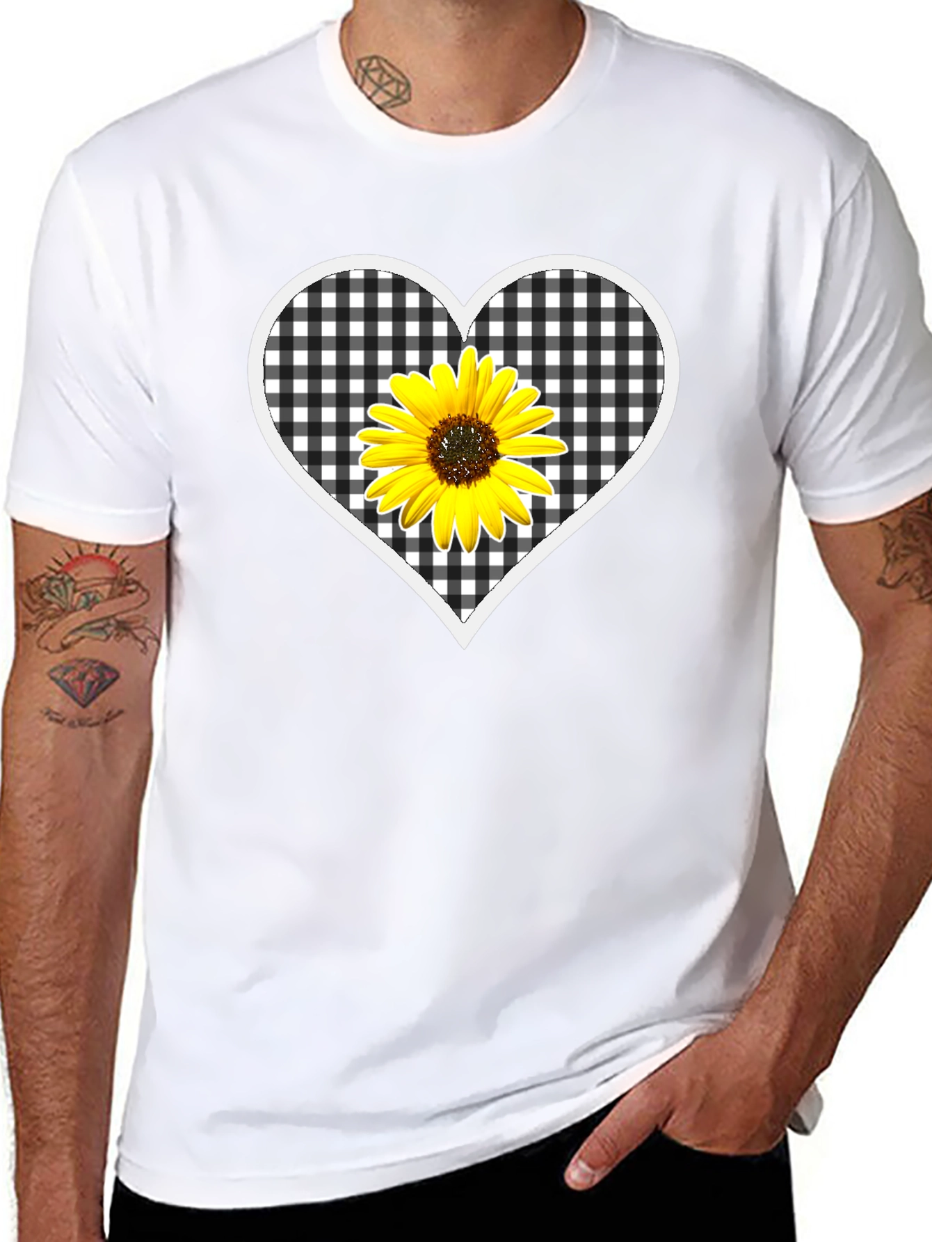 Sunflower Heart Graphic T-Shirt