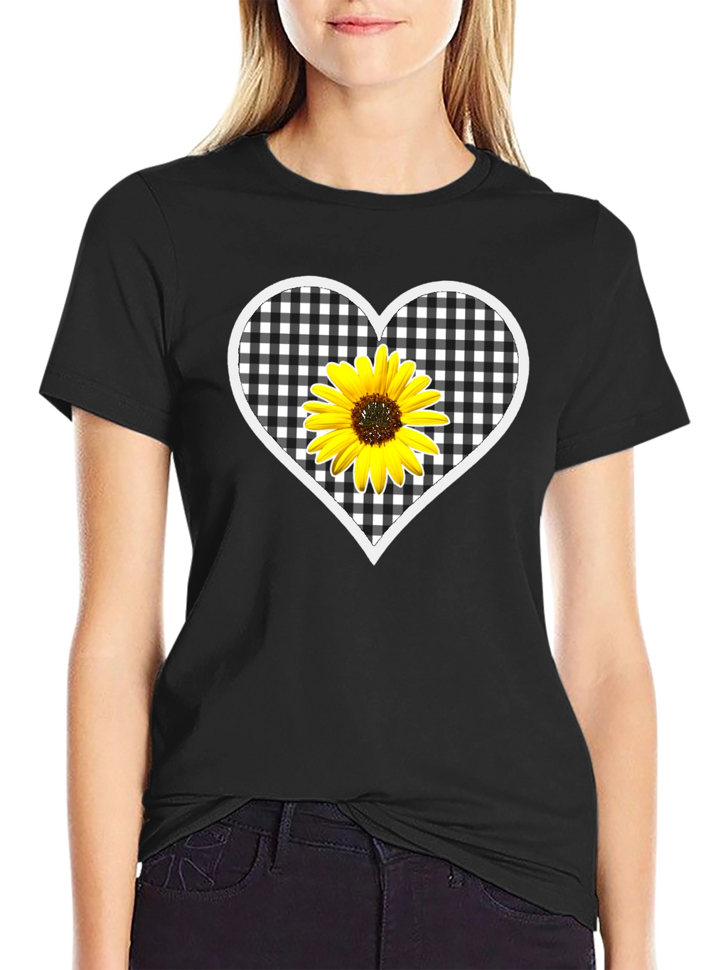 Sunflower Heart Graphic T-Shirt