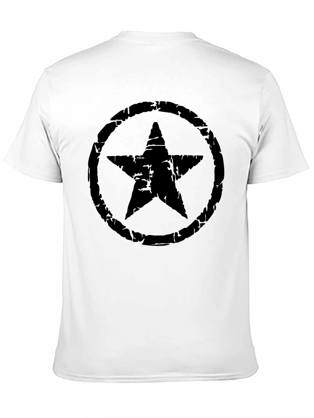 Distressed Star Graphic Black T-Shirt