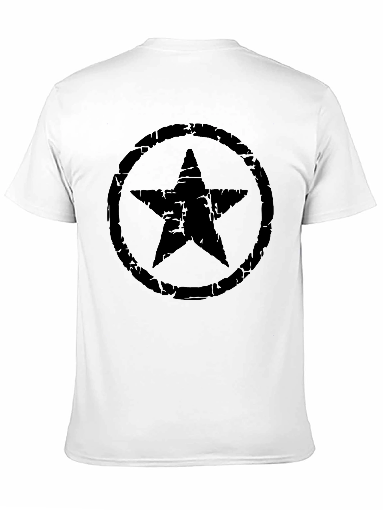 Distressed Star Graphic Black T-Shirt
