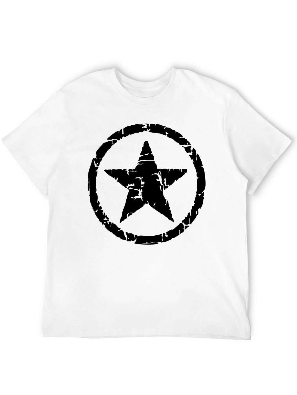 Distressed Star Graphic Black T-Shirt