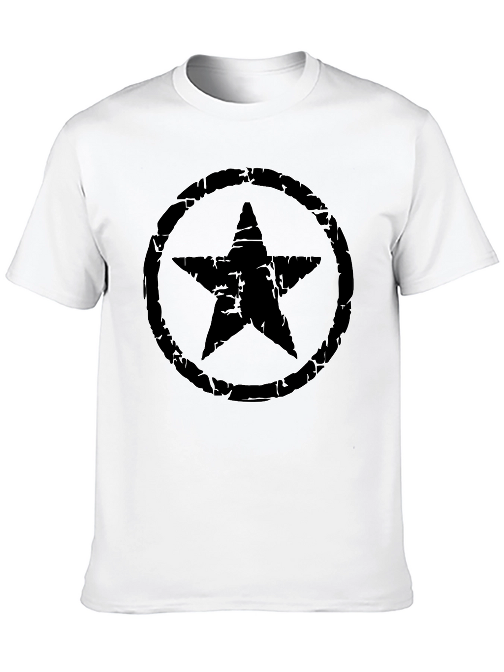 Distressed Star Graphic Black T-Shirt