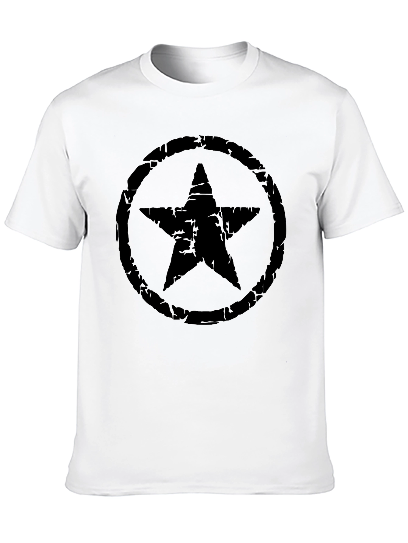 Distressed Star Graphic Black T-Shirt