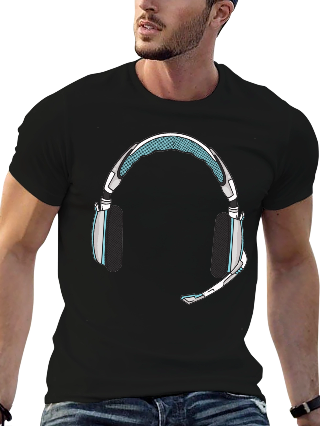 Gaming Headset Graphic Tee - Gamer Style Shirt