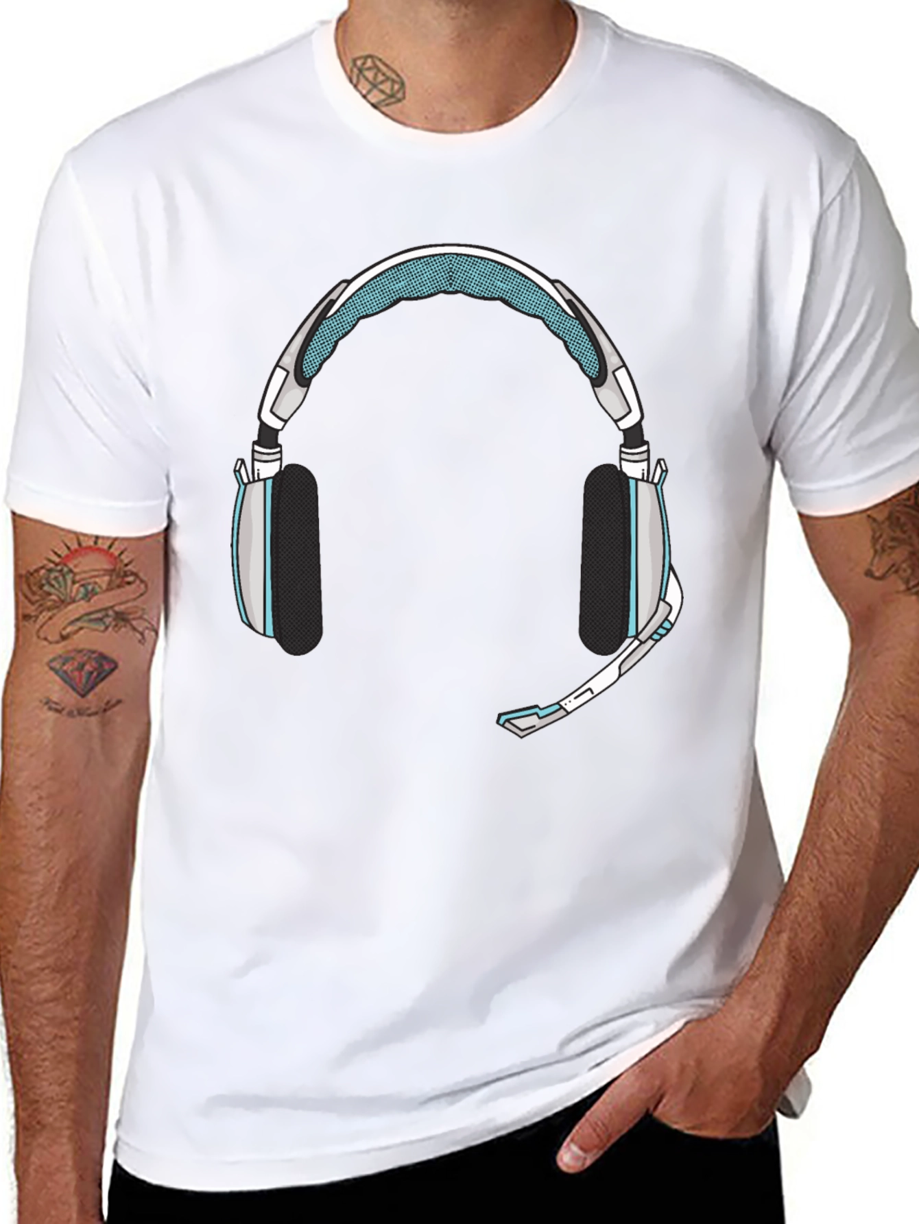 Gaming Headset Graphic Tee - Gamer Style Shirt