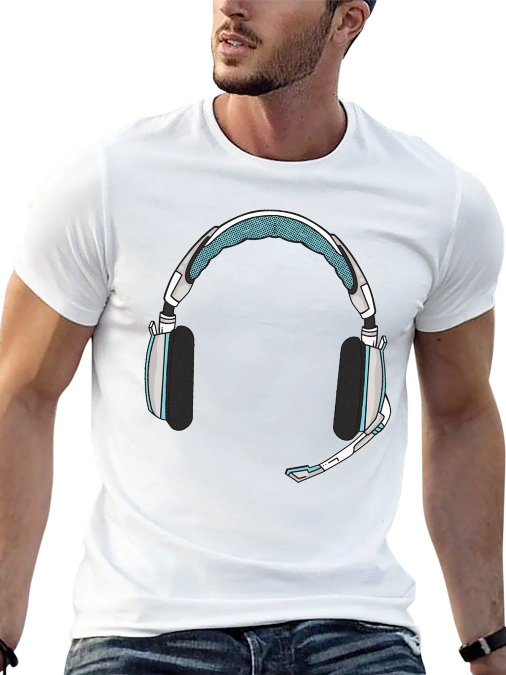 Gaming Headset Graphic Tee - Gamer Style Shirt