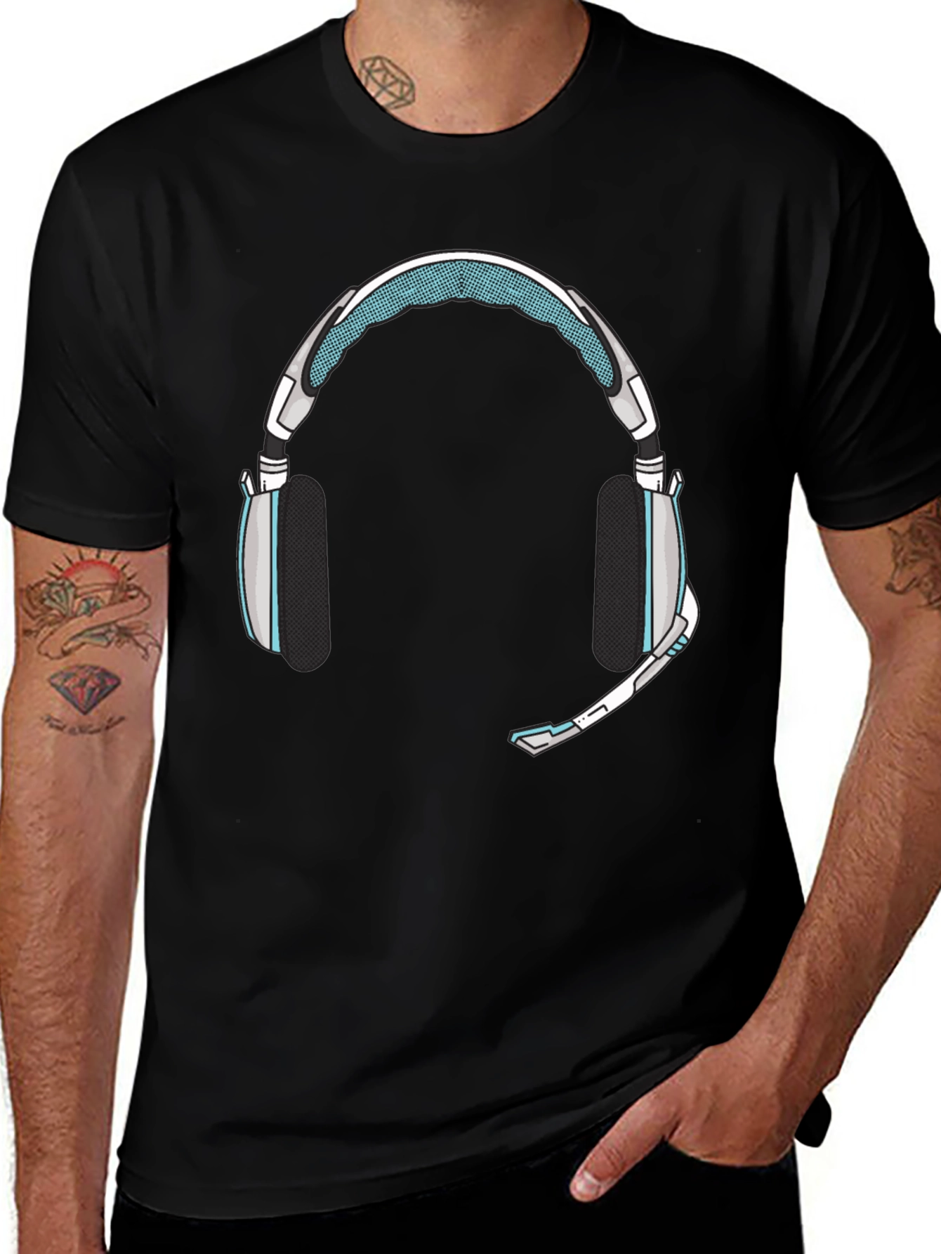 Gaming Headset Graphic Tee - Gamer Style Shirt
