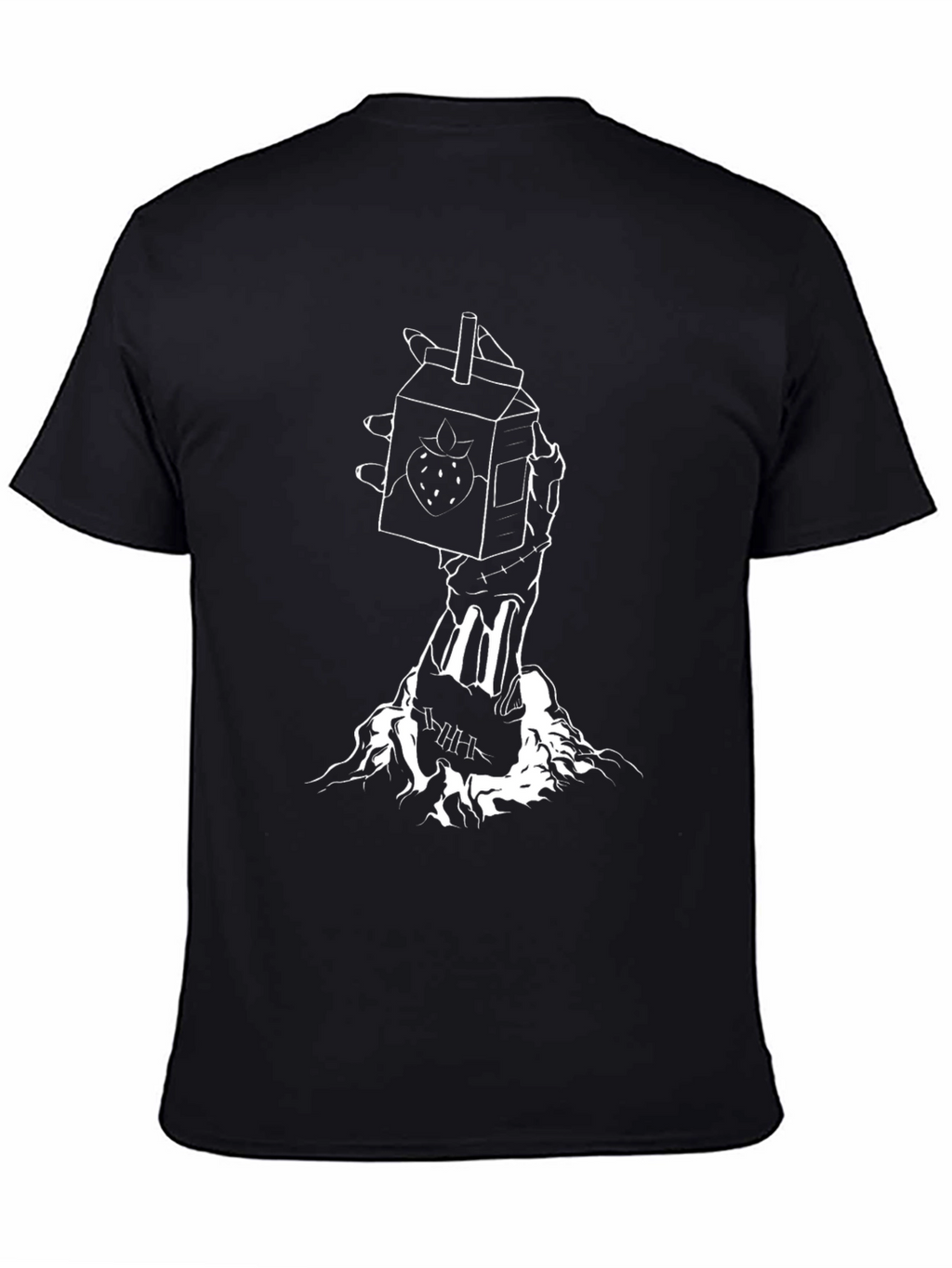 Strawberry Milk Carton Skeleton Hand Graphic Tee