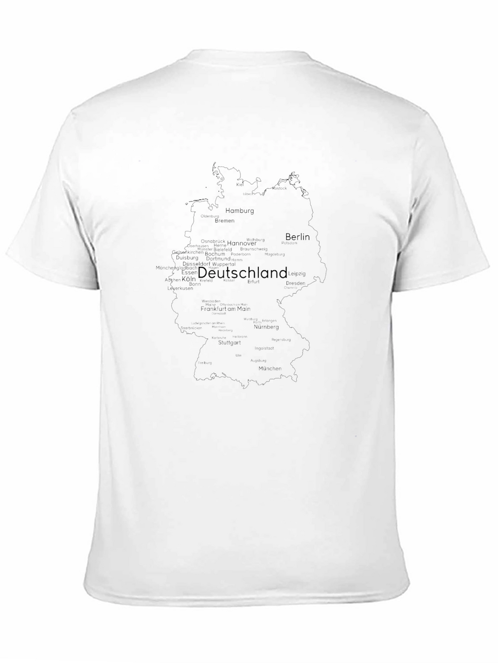 Deutschland Map Graphic Tee - Black Cotton T-Shirt