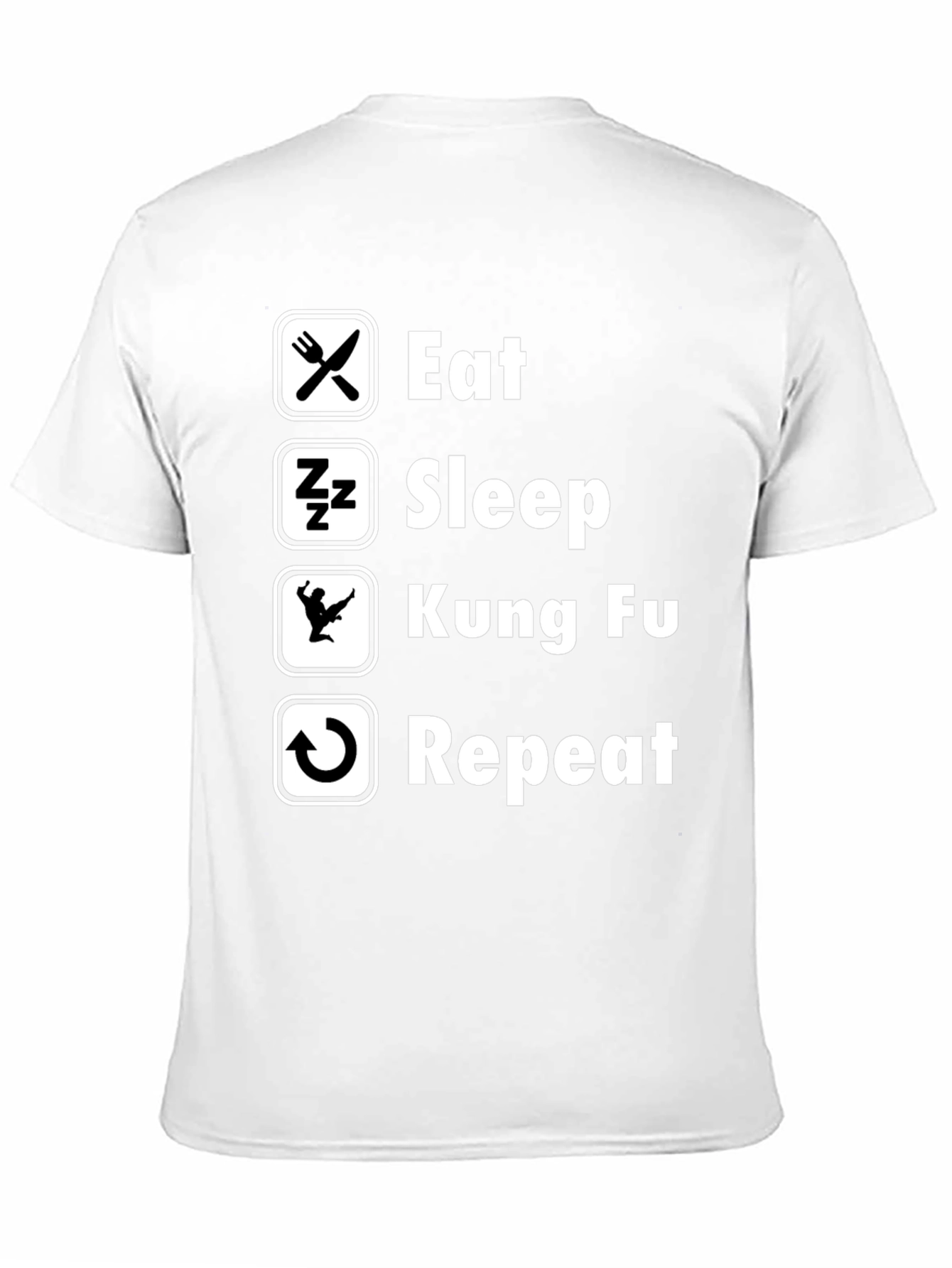 Eat Sleep Kung Fu Repeat Black Graphic Tee
