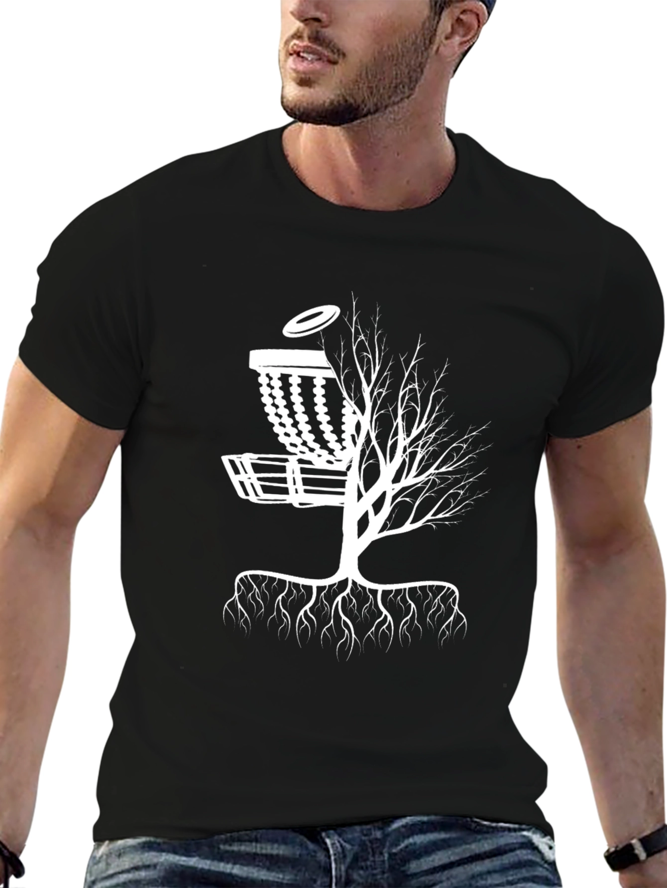 Disc Golf Tree Black T-Shirt