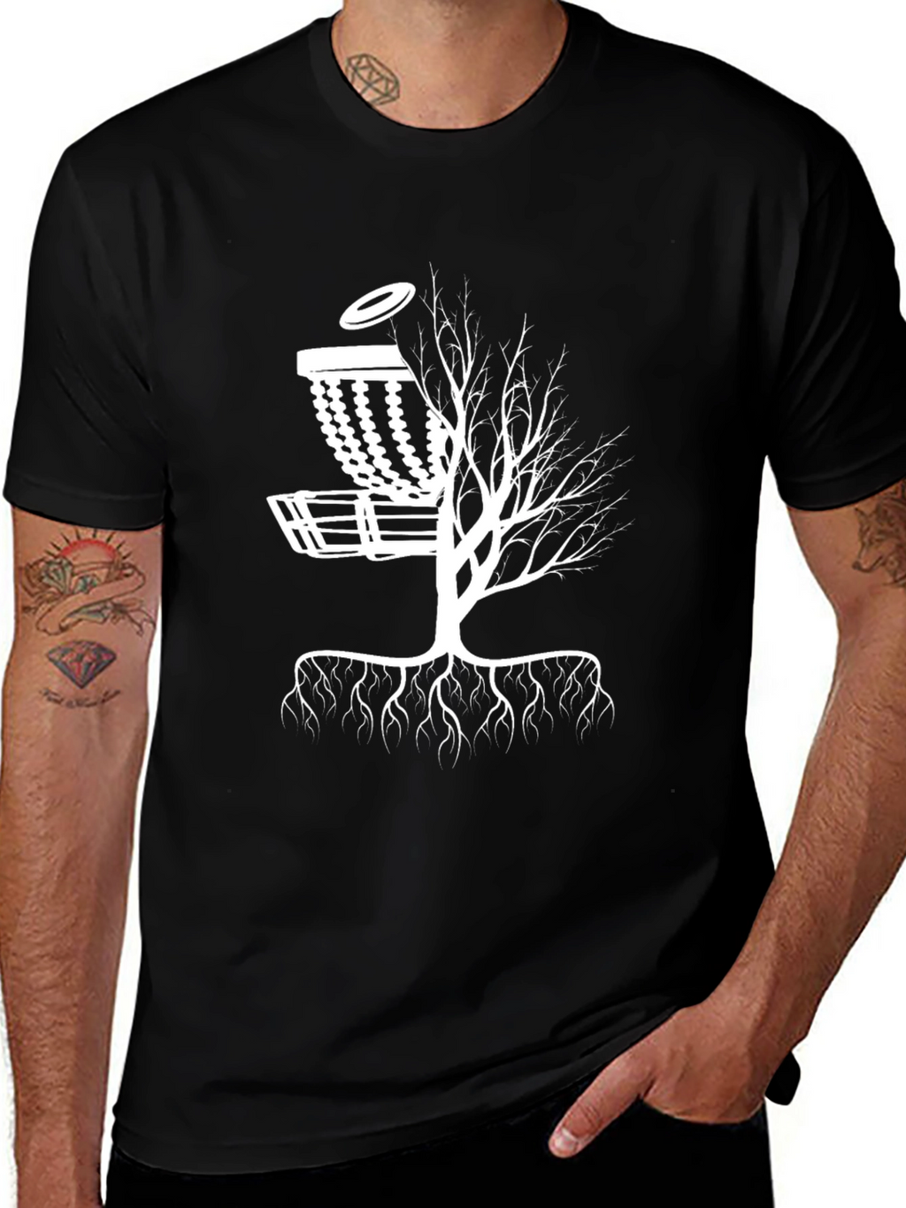 Disc Golf Tree Black T-Shirt