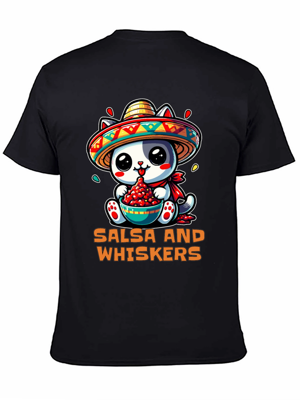 Salsa and Whiskers Cute Cat T-Shirt
