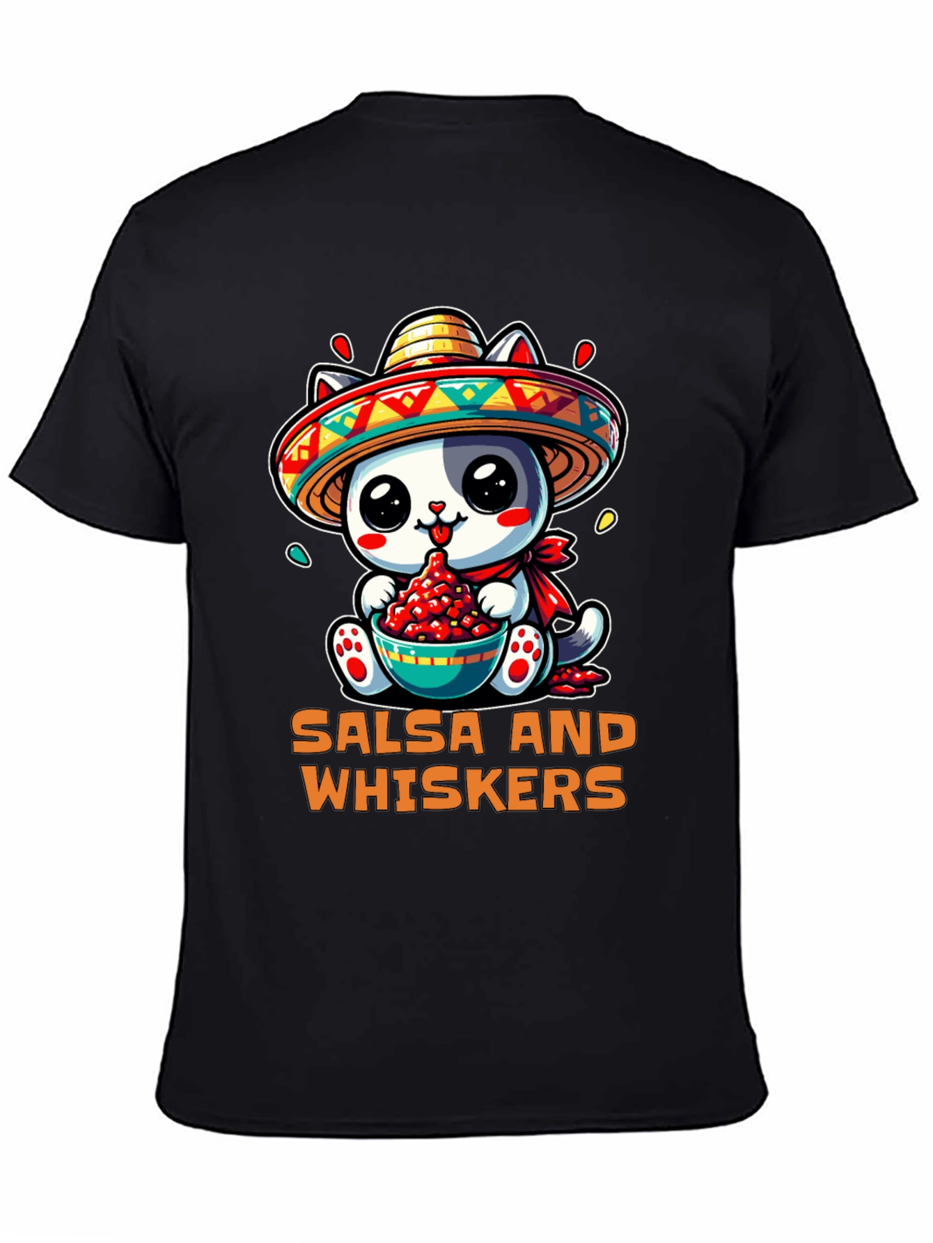Salsa and Whiskers Cute Cat T-Shirt