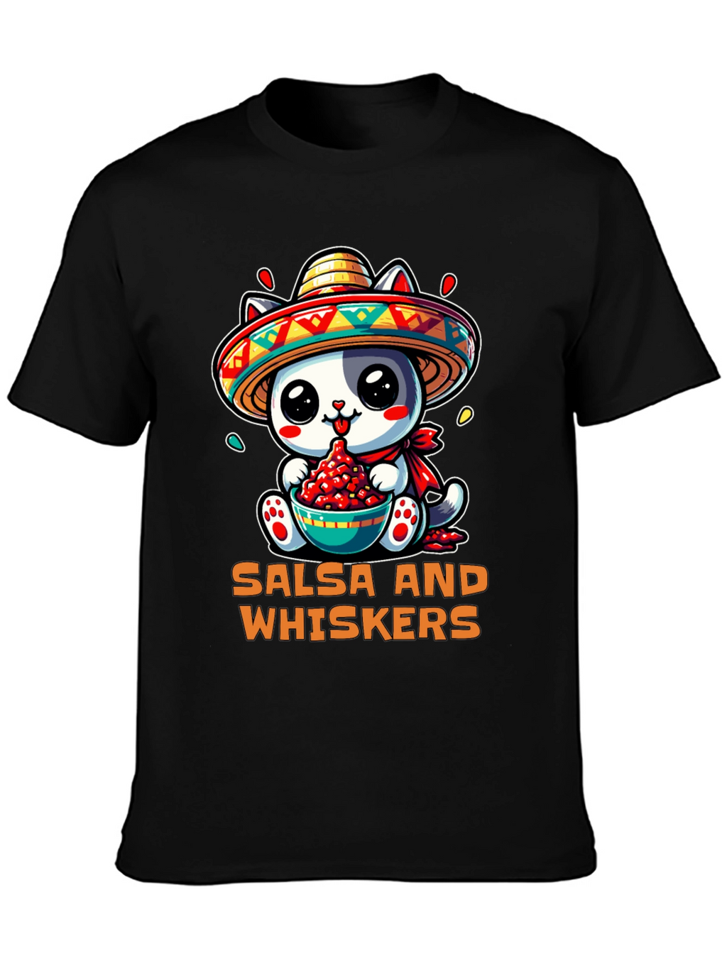 Salsa and Whiskers Cute Cat T-Shirt