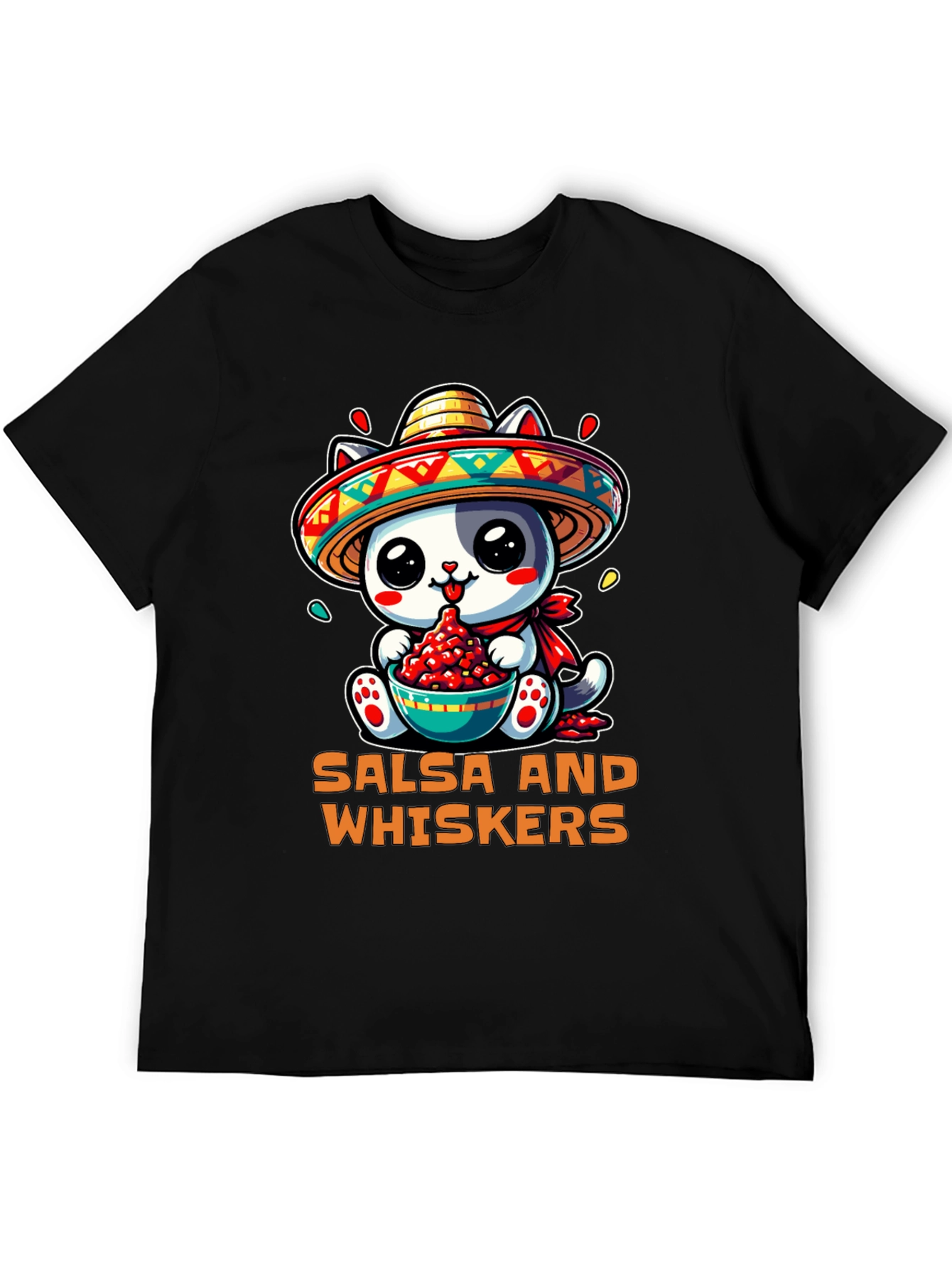 Salsa and Whiskers Cute Cat T-Shirt