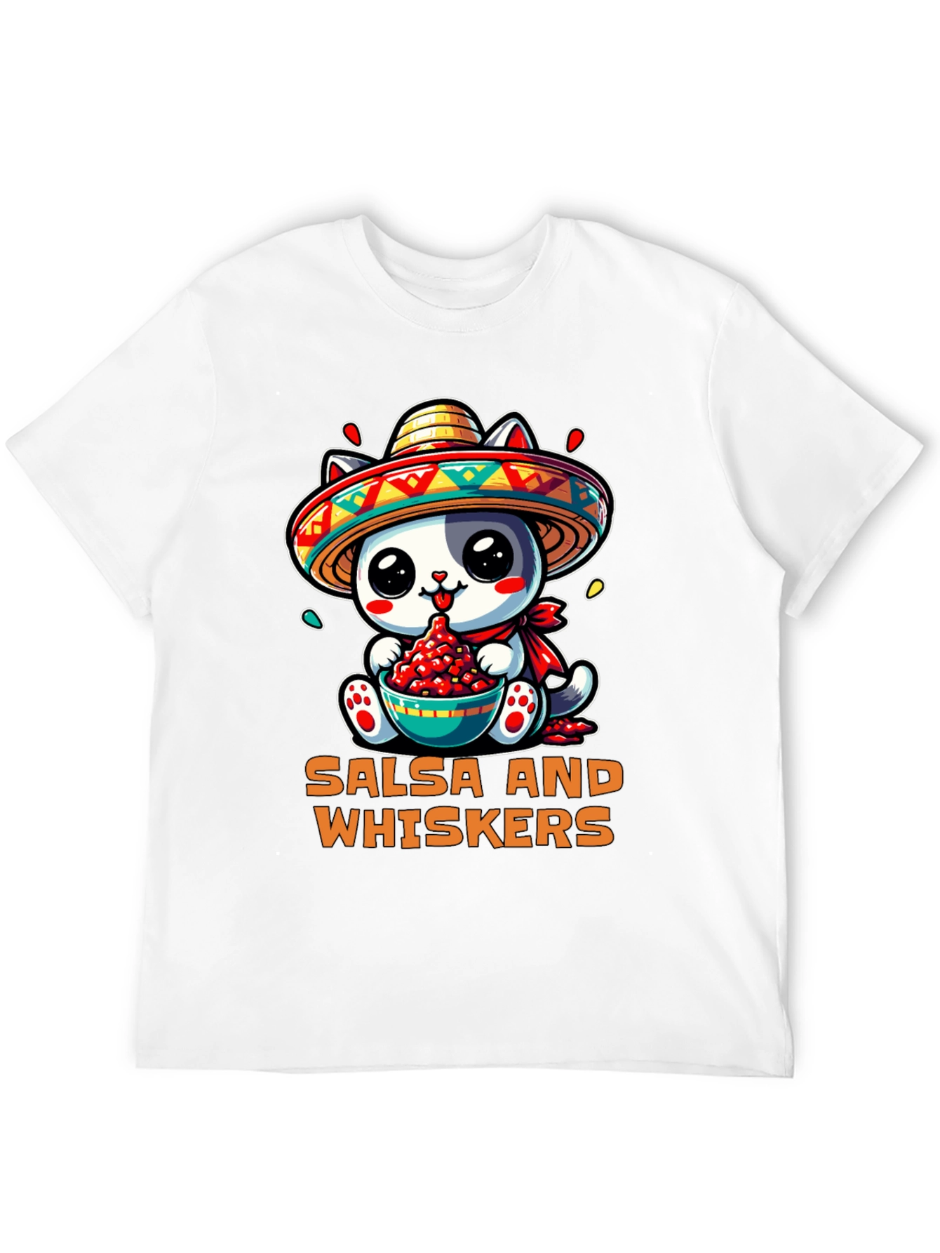 Salsa and Whiskers Cute Cat T-Shirt