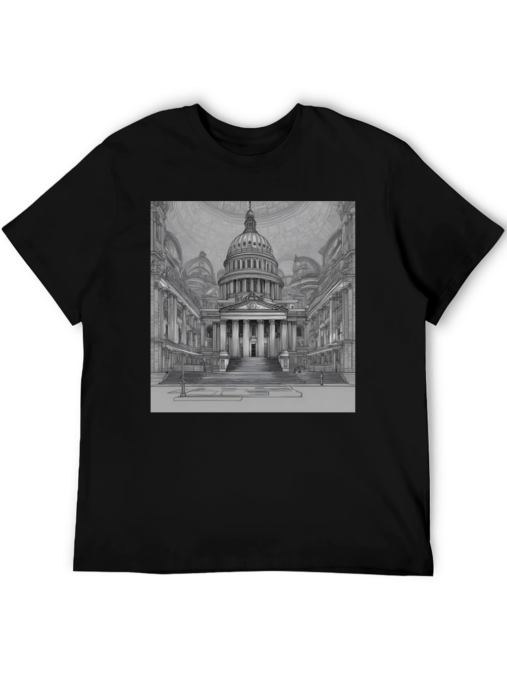 Capitol Building Graphic Tee - Classic Black