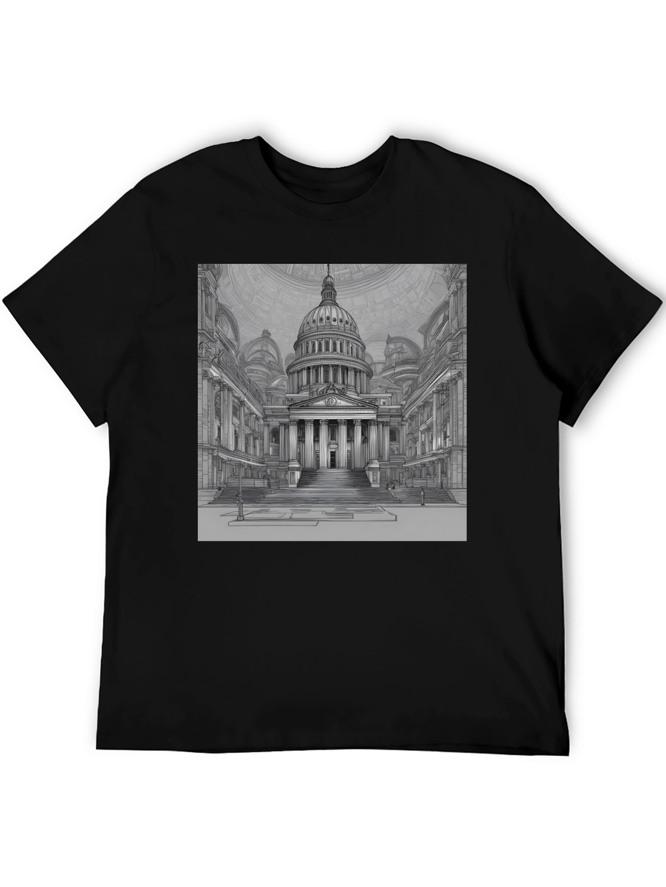 Capitol Building Graphic Tee - Classic Black