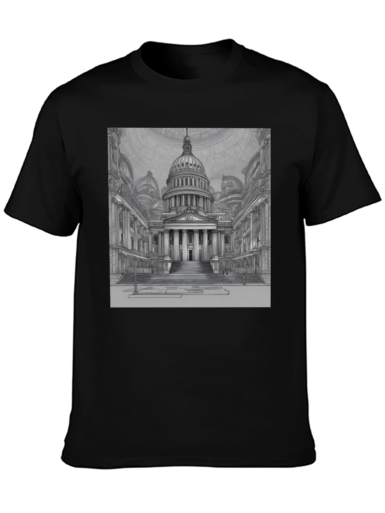 Capitol Building Graphic Tee - Classic Black
